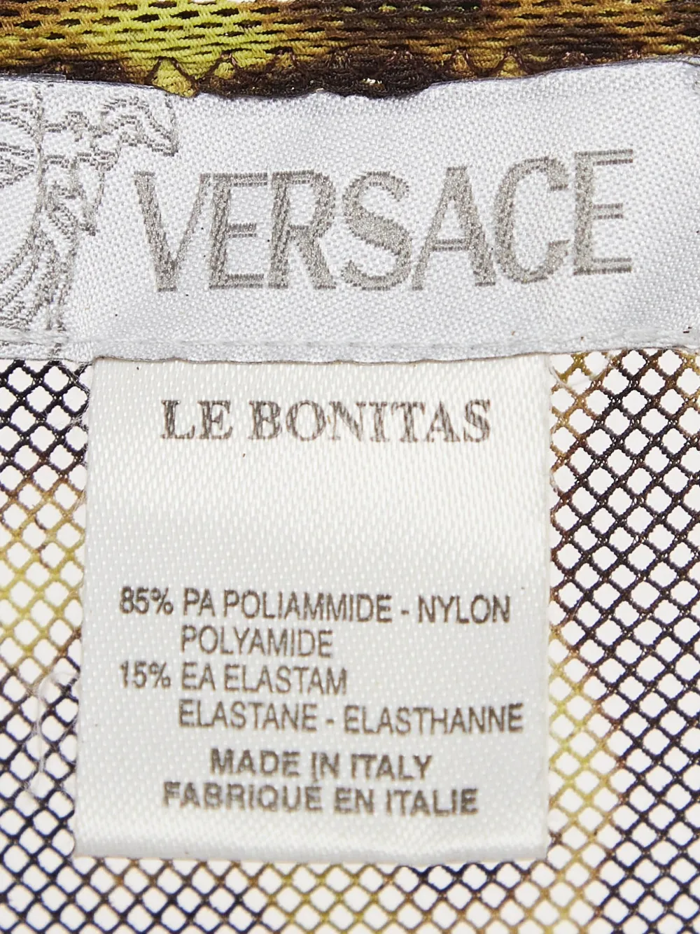 Pre-owned Versace Leopard-print Mesh Skirt In Yellow