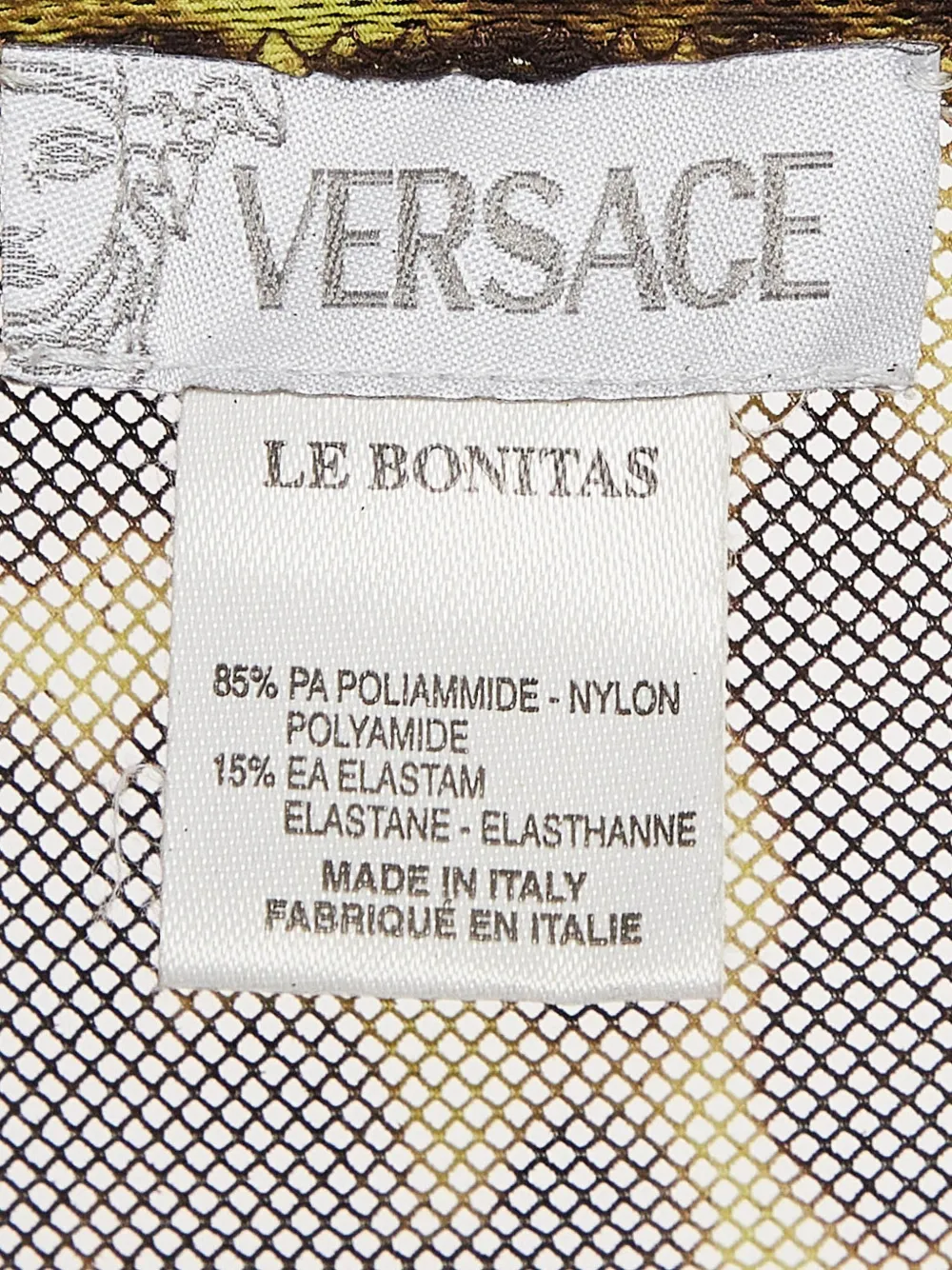 Pre-owned Versace Leopard-print Mesh Skirt In Yellow