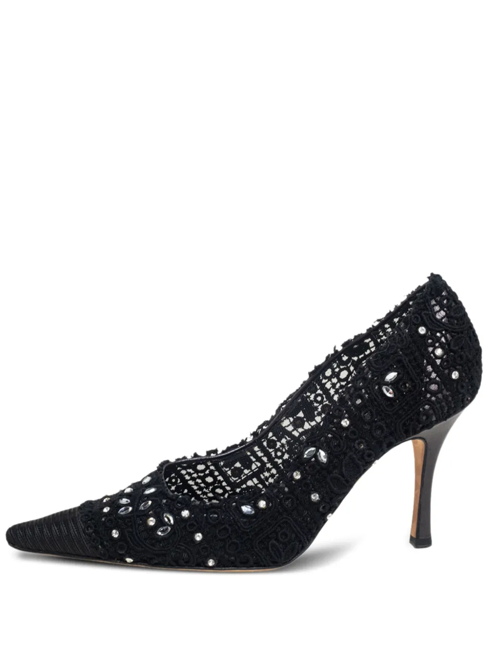 René Caovilla pre-owned 100mm crystal-embellished pumps | Black | Image 1