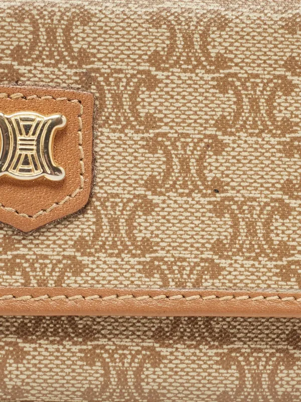 小物 CELINE Logo Macadam Key Case Céline Pre-Owned Macadam Leather Key Case | Neutrals