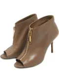 Burberry Pre-Owned 110mm zip-up peep-toe boots - Brown