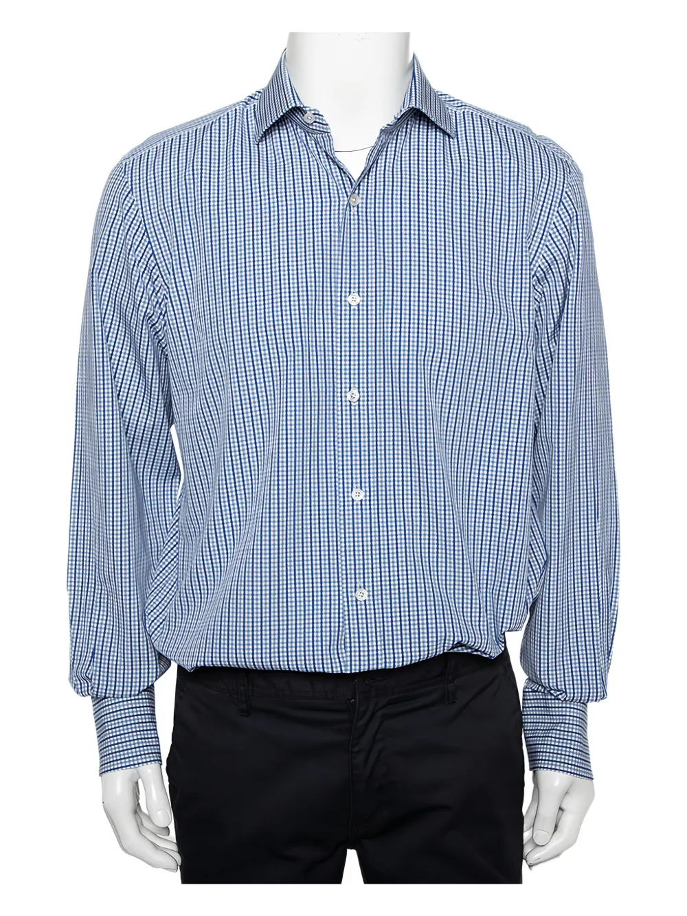Tom Ford Vintage Camicia in cotone a quadri - Blu
