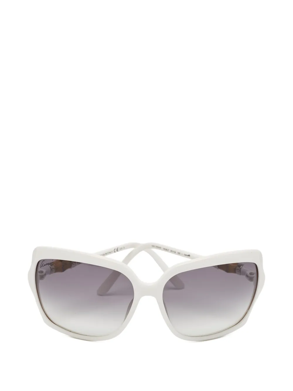 Gucci Pre-Owned bamboo-detail cat-eye sunglasses Wit