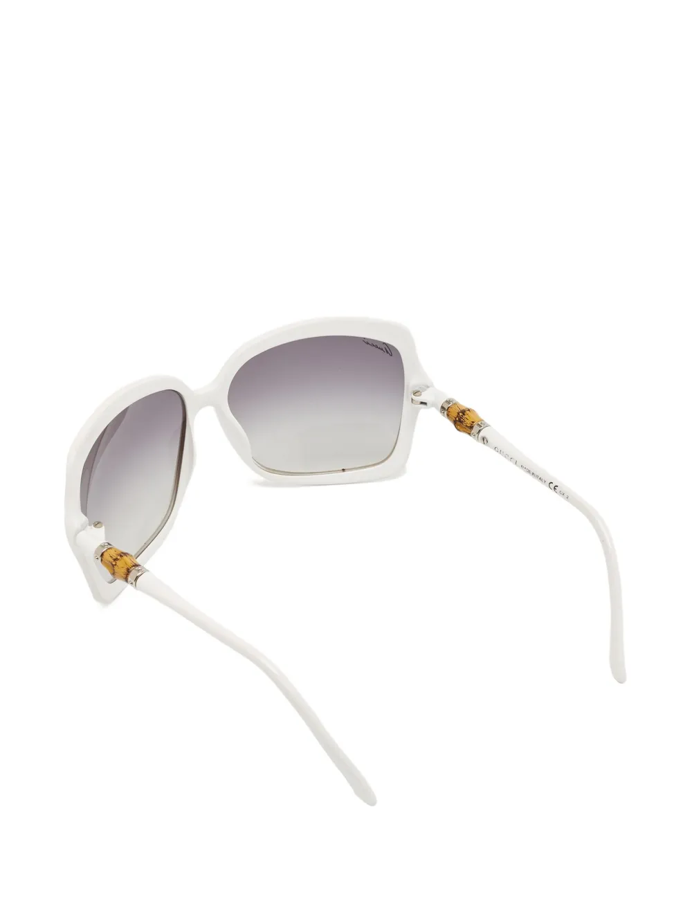 Gucci Pre-Owned bamboo-detail cat-eye sunglasses Wit