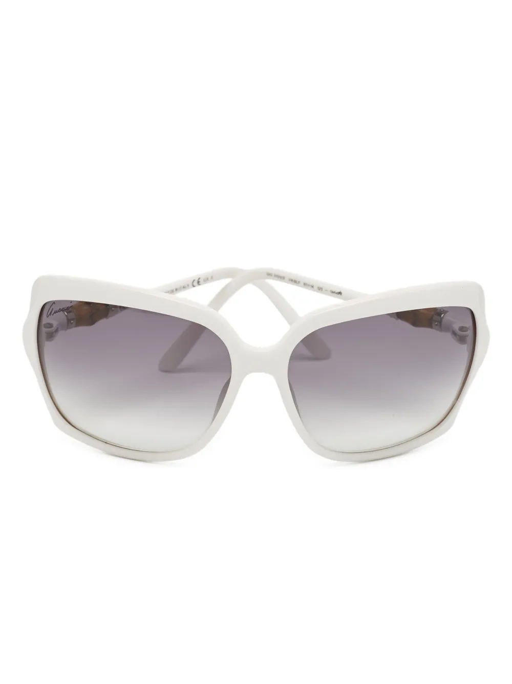 Gucci Pre-Owned bamboo-detail cat-eye sunglasses Wit