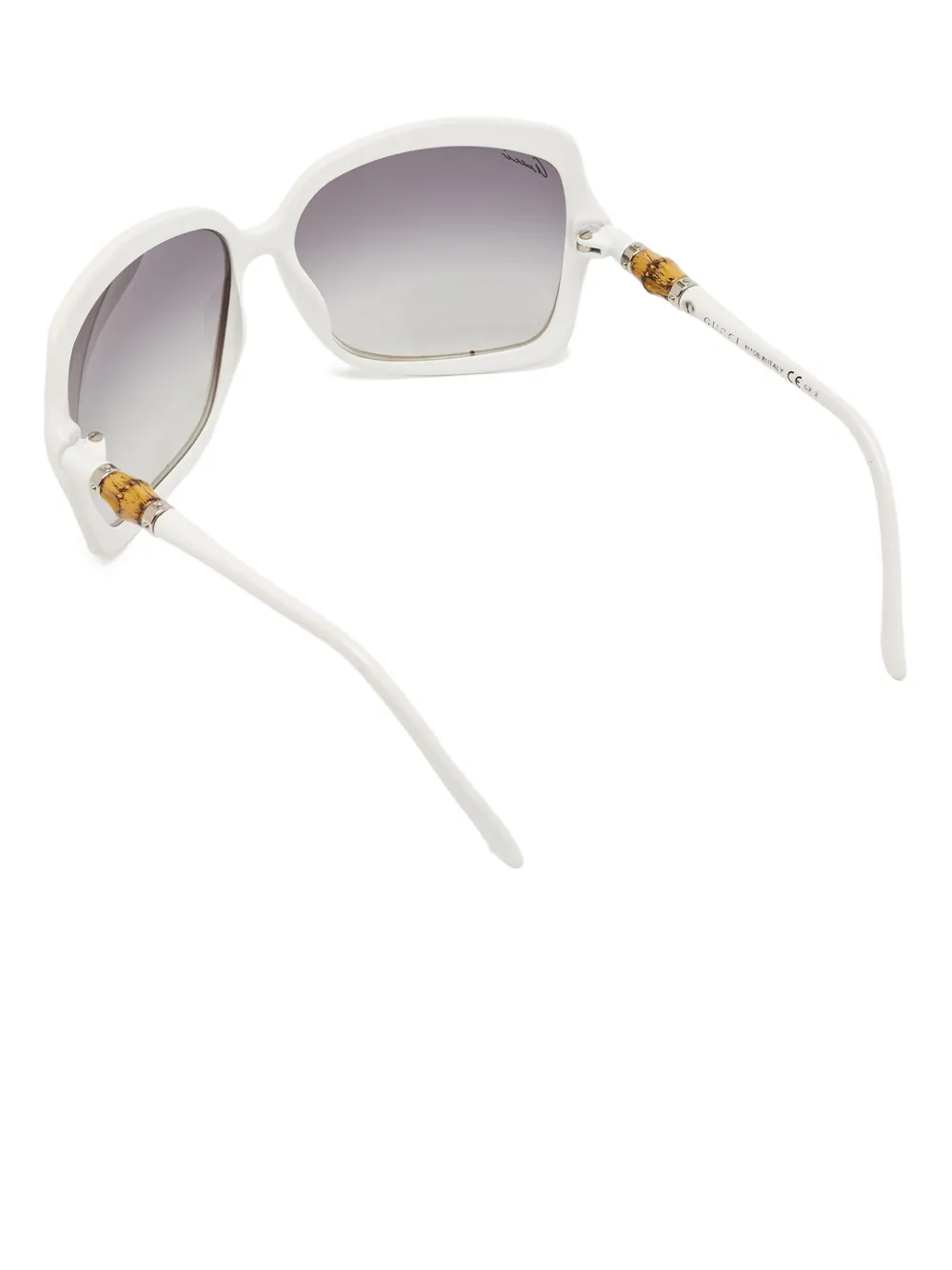Gucci Pre-Owned Zonnebril met cat-eye montuur en bamboe detail - Wit