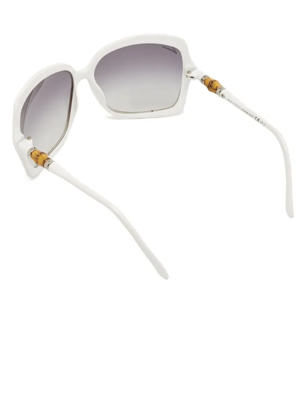Gucci Pre-Owned bamboo-detail cat-eye Sunglasses White FARFETCH AU