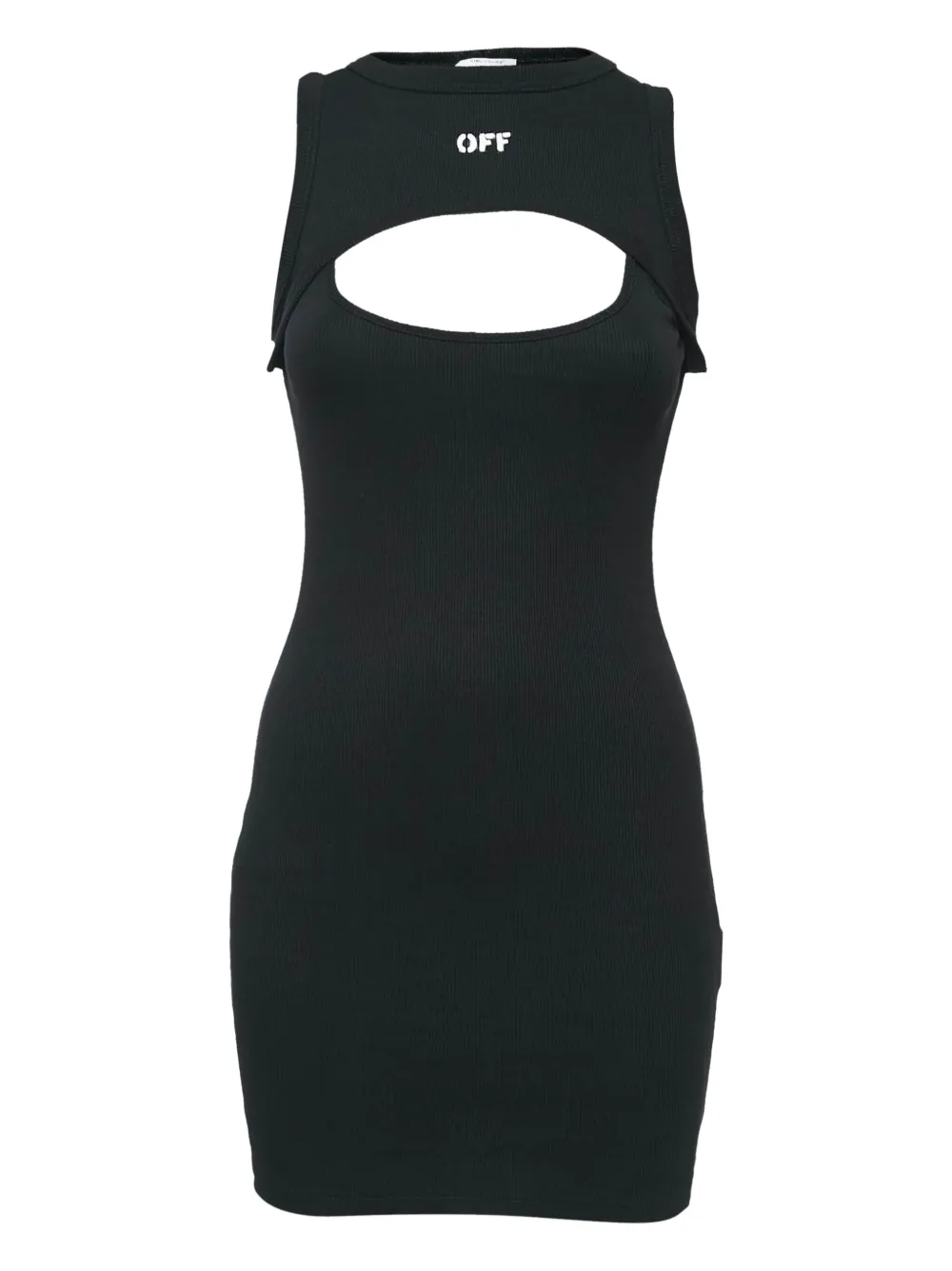 Off-White Pre-Owned ribbed cut-out dress - ブラック Off-White Pre-Owned ribbed cut-out dress - ブラック