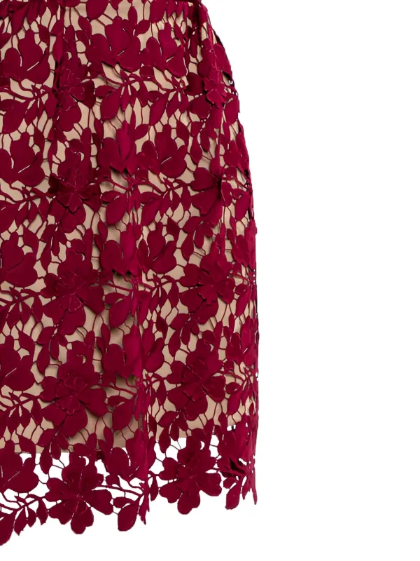 self portrait red floral mini dress self-portrait Floral Vine Cape Mini Dress in Blush