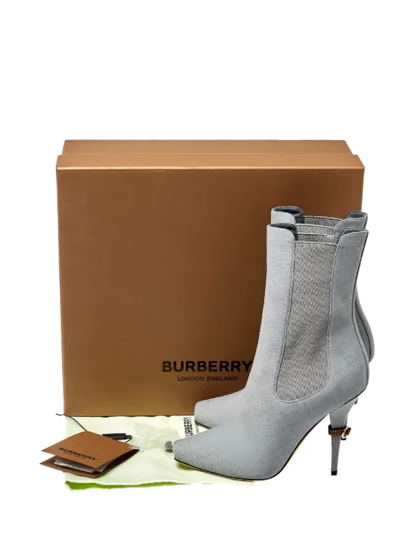 Burberry Pre-Owned 105mm Kenzie peep-toe Boots | Grey | FARFETCH