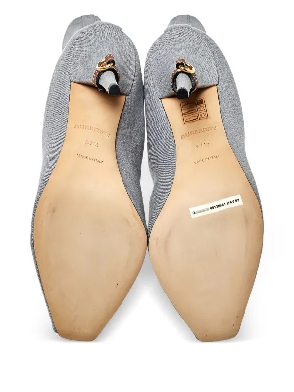 Burberry Pre-Owned 105mm Kenzie peep-toe Boots | Grey | FARFETCH