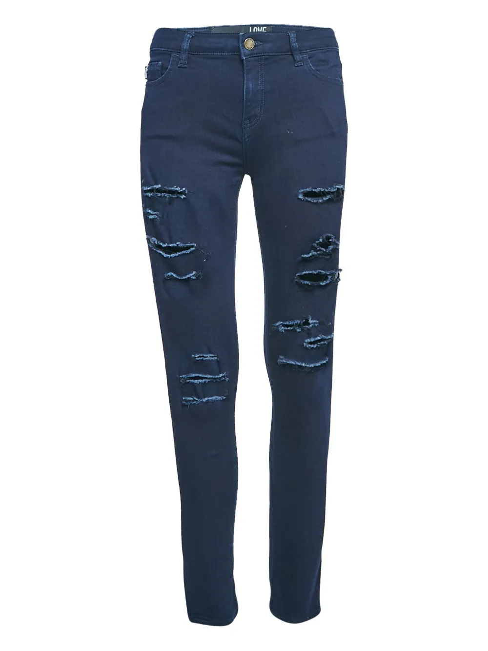 Love Moschino Jeans affusolati con effetto vissuto - Blu