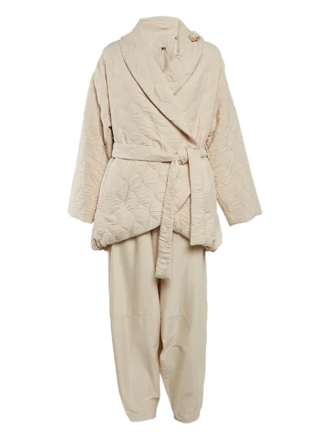 mii quilted wrap jacket and trousers set