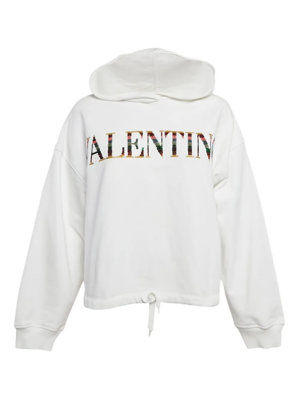 Valentino Garavani Pre-Owned logo-embroidered sweatshirt - ホワイト Valentino Garavani Pre-Owned logo-embroidered sweatshirt - ホワイト
