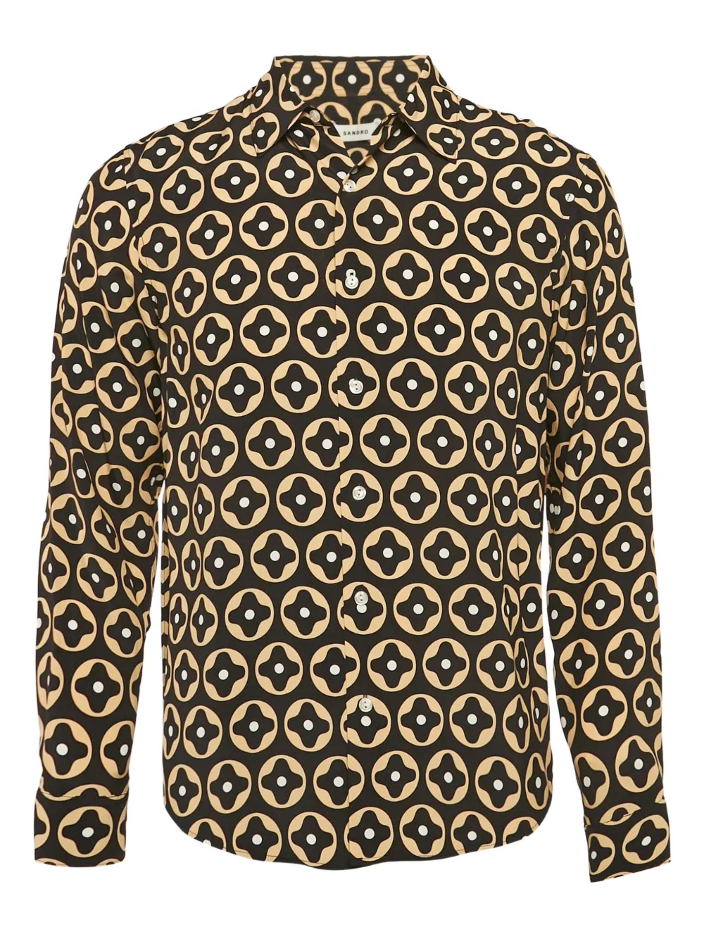 SANDRO geometric-print shirt | Brown | Image 1