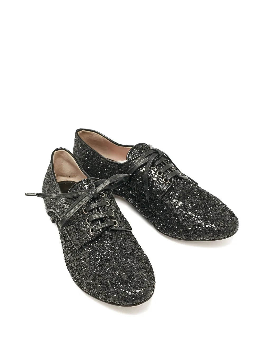 Miu Miu Pre-Owned Veterschoenen verfraaid met kristallen - Zwart