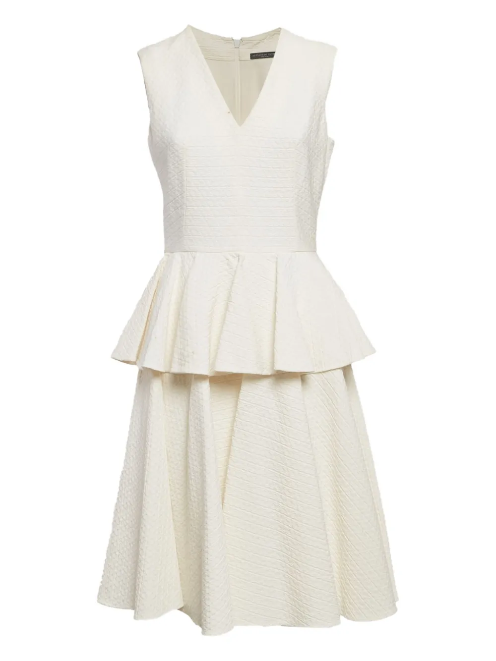 textured peplum midi dress