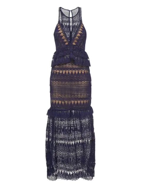 Self-Portrait lace tiered maxi dress