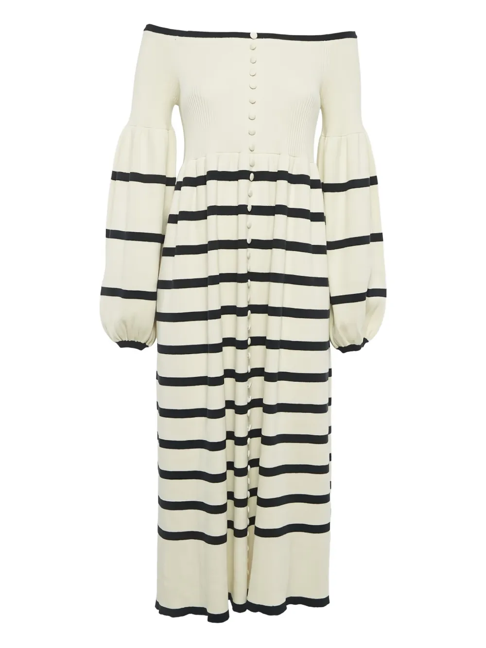 Joslin Joslin ribbed stripes button midi dress | Image 2