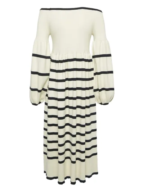 Joslin Joslin ribbed stripes button midi dress