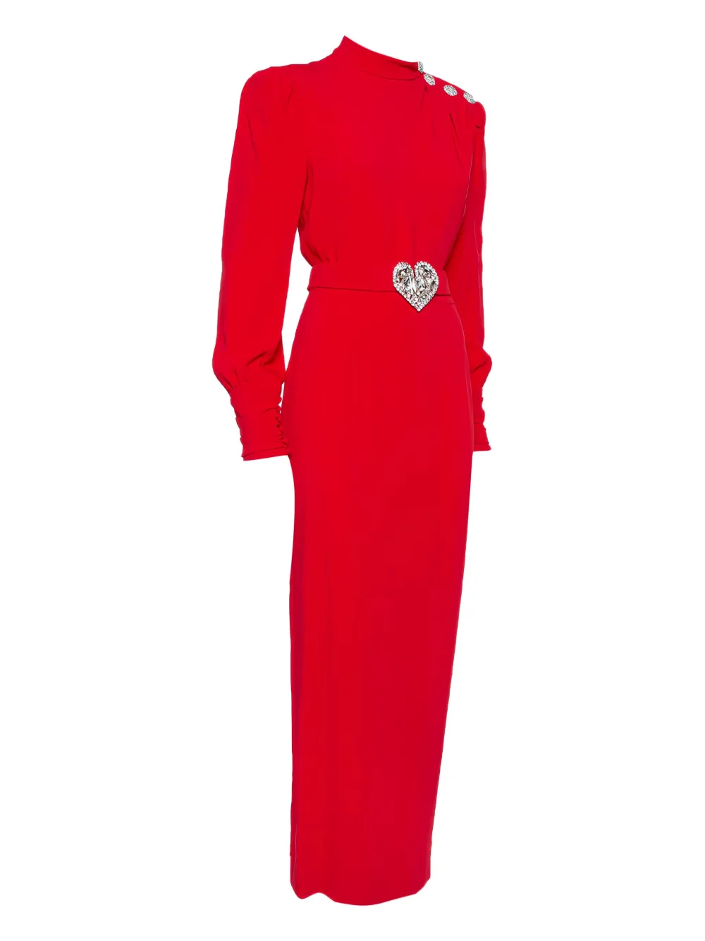 Alessandra Rich Jurk verfraaid met kristallen - Rood