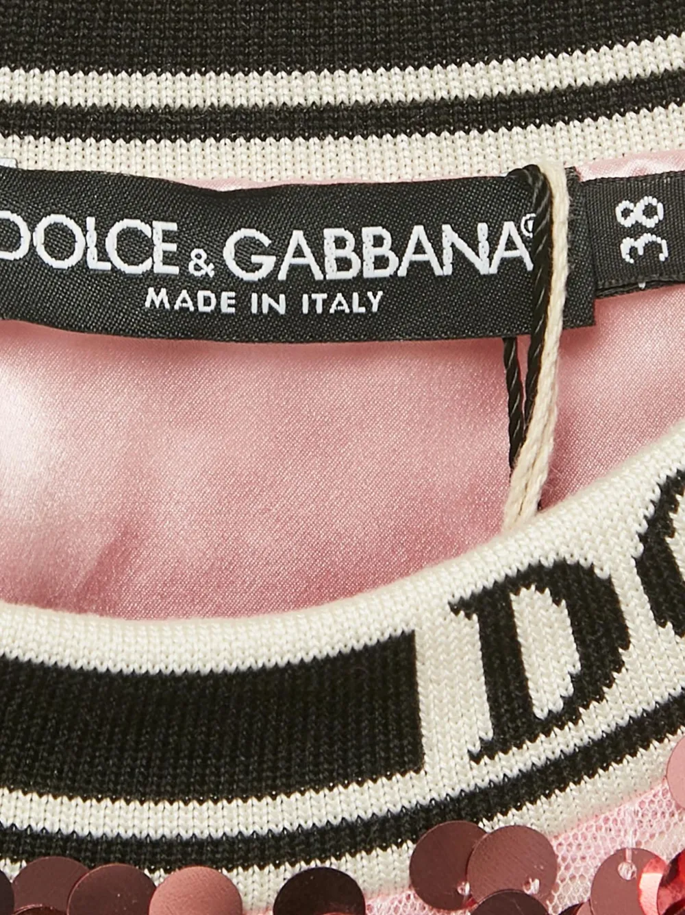 Pre-owned Dolce & Gabbana Sequin-embellished Top In Pink