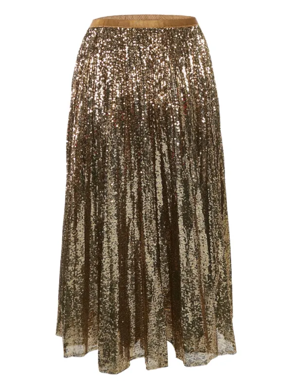 Polo Ralph Lauren Vintage sequin-embellished Pleated Skirt Gold