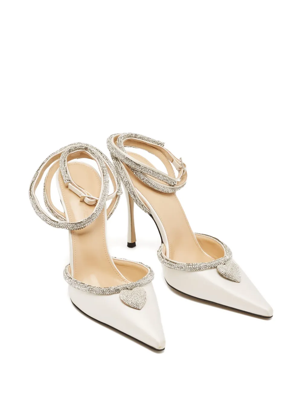 MACH & MACH 100 mm pumps met kristallen hart - Beige