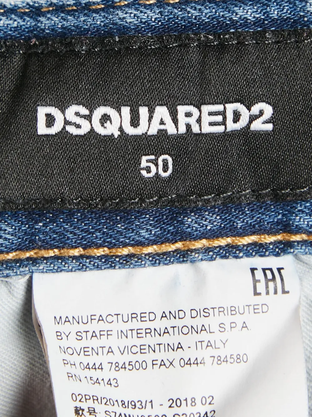Pre-owned Dsquared2 Distressed Paint-splatter Denim Shorts In Blue