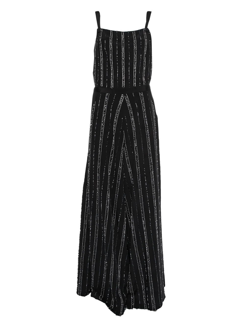 BAZZA ALZOUMAN pre-owned sequin-stripe jumpsuit | Black | Image 1