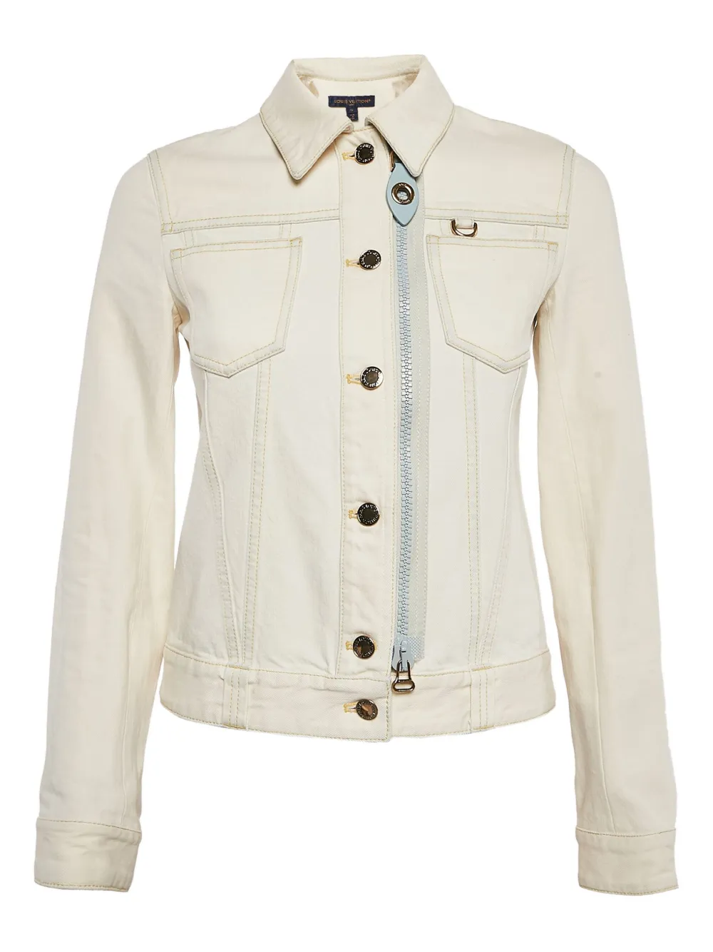 Louis Vuitton Pre-Owned zip-detail cotton jacket - ニュートラル Louis Vuitton Pre-Owned zip-detail cotton jacket - ニュートラル