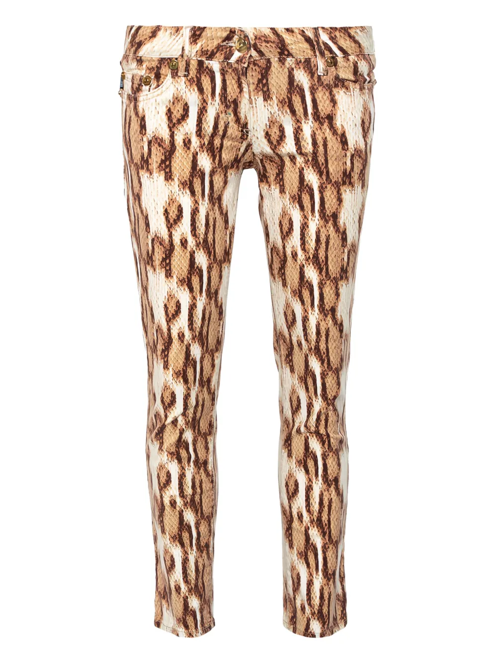 animal-print trousers
