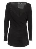 Norma Kamali Vintage draped v-neck top - Black