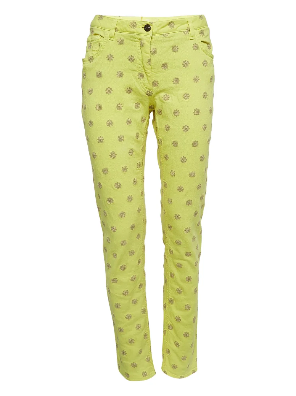 Etro Pre-Owned floral-pattern trousers | Green | Image 1
