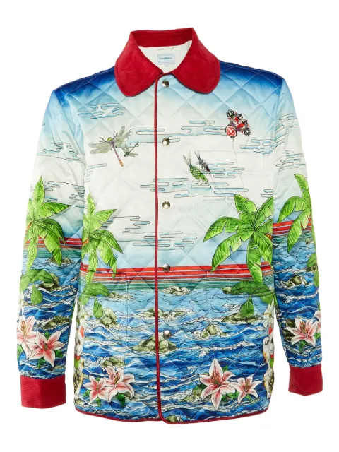 Casablanca 2022 pre-owned Ping Pong Club Sunrise quilted jacket