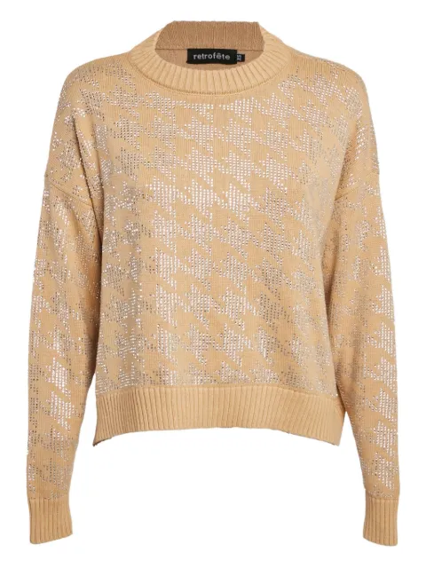 Retrofete crystal-embellished houndstooth sweater
