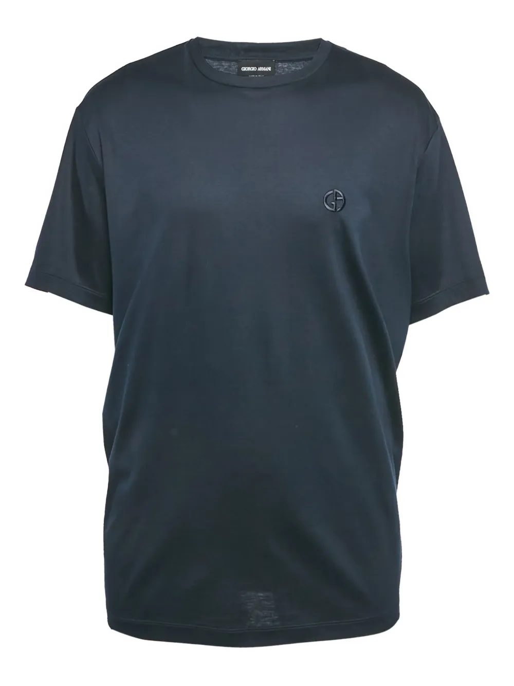 Giorgio Armani Pre-Owned logo-embroidered T-shirt | Blue | Image 1