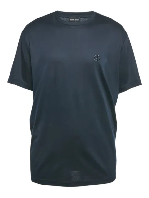 Giorgio Armani Pre-Owned logo-embroidered T-shirt