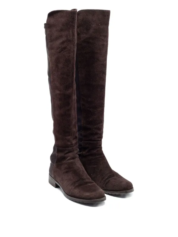 新品✨STUARTWEITZMAN ネオプレーンストレッチスエードロングブーツ Stuart Weitzman 2024 スエードブーツ | ブラウン | FARFETCH JP