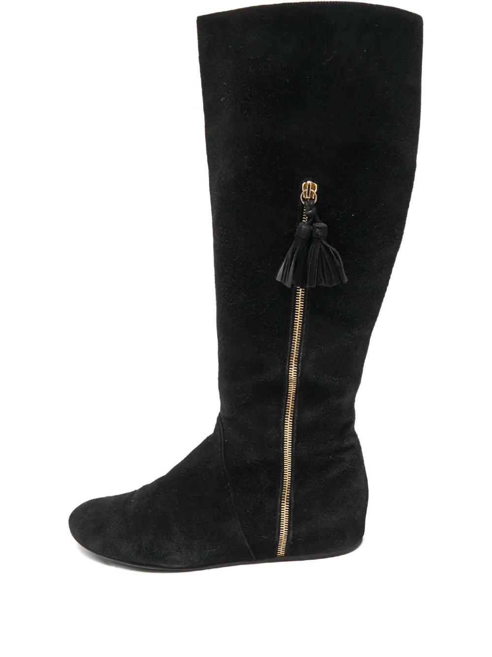 Stuart Weitzman タッセルディテール スエードブーツ - ブラック Stuart Weitzman タッセルディテール スエードブーツ - ブラック