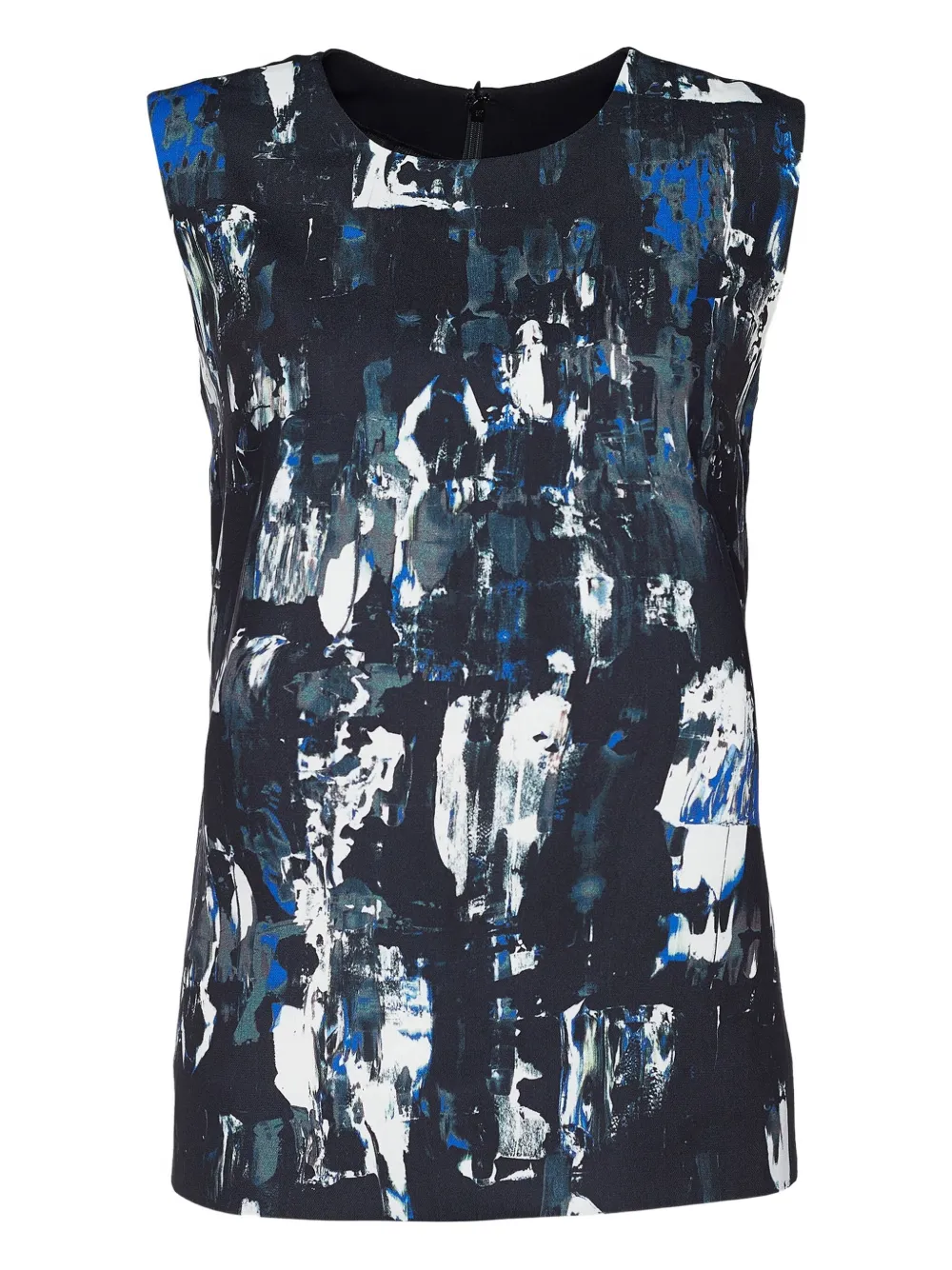 Pre-owned Alexander Mcqueen Abstract-print Sleeveless Top In Black