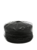 Christian Dior Pre-Owned leather mesh-overlay beret - Black