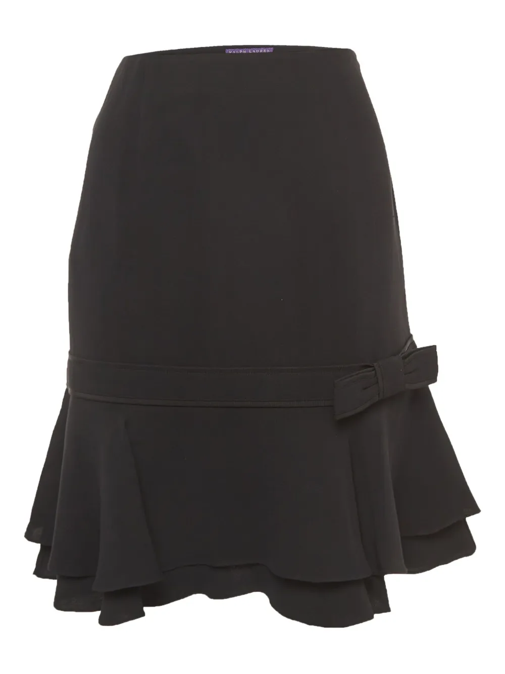 RALPH LAUREN Pre-owned Bow-detail Silk Skirt In Black
