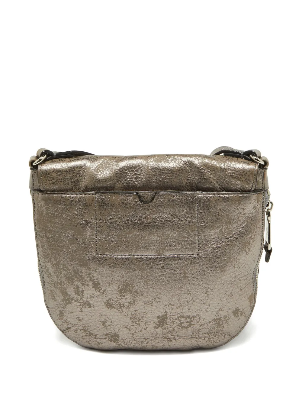 Pre-owned Cole Haan Leather Flap Shoulder Bag In Silver