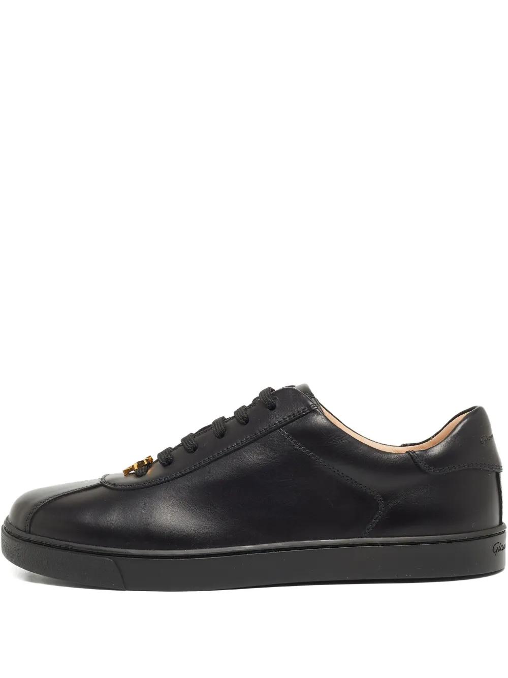 leather logo sneakers