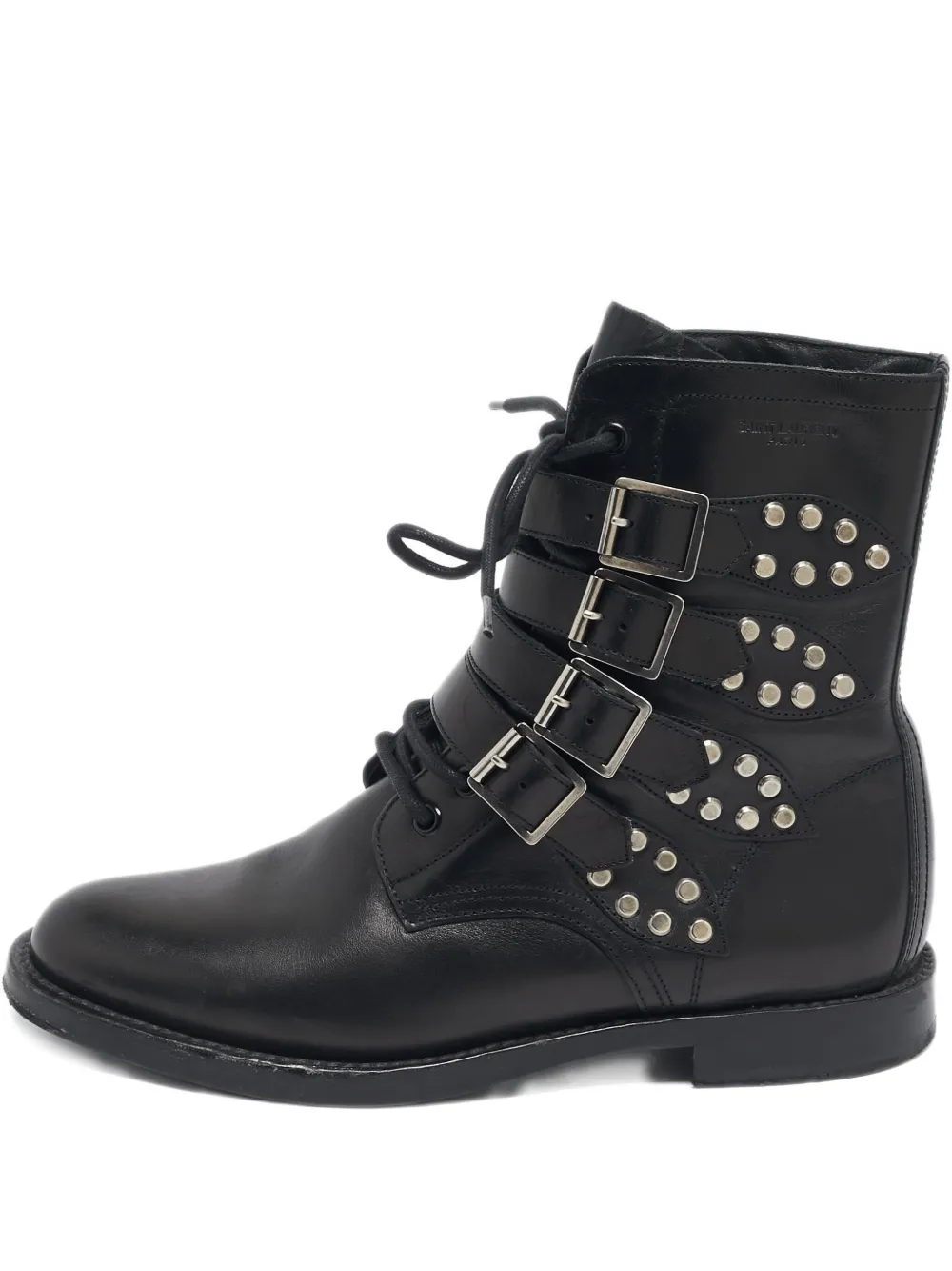 Rangers leather studded buckle biker boots