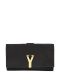Saint Laurent Pre-Owned logo-plaque clutch bag - Black