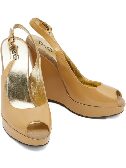 D&G leather wedge sandals