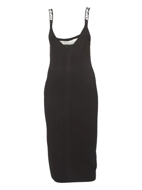 Off-White Pre-Owned logo-strap fitted dress