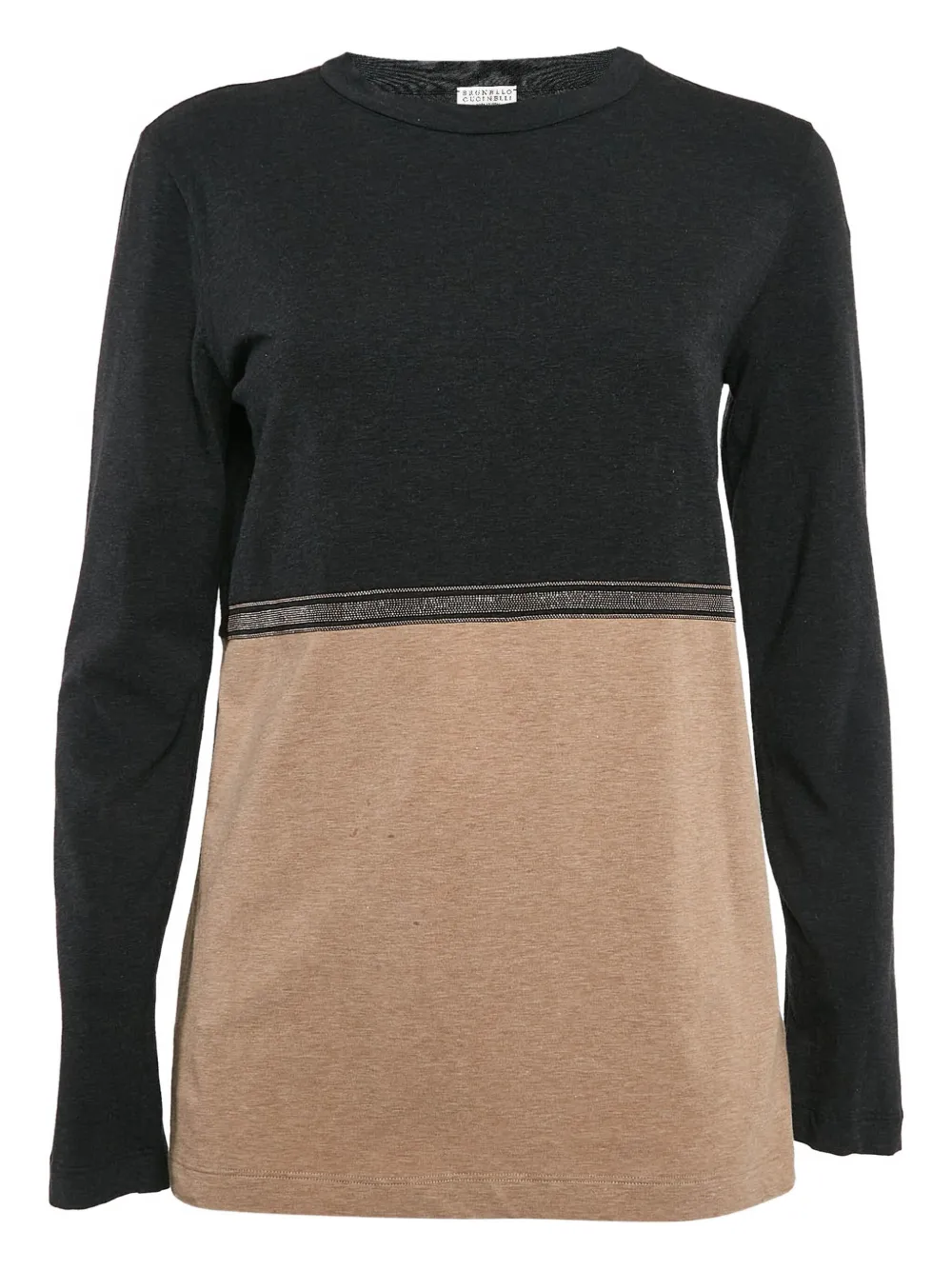 Brunello Cucinelli colour-block top - ブラック Brunello Cucinelli colour-block top - ブラック